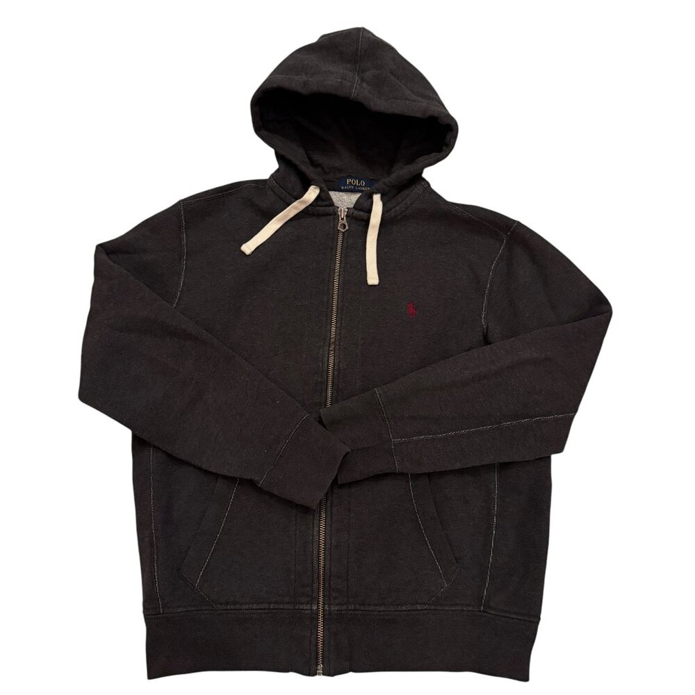 Like new POLO Ralph Lauren Charcoal Gray Zipper Hoodie Jacket Size Large - Picture 10 of 10